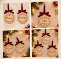 Adorno navideño personalizado de madera