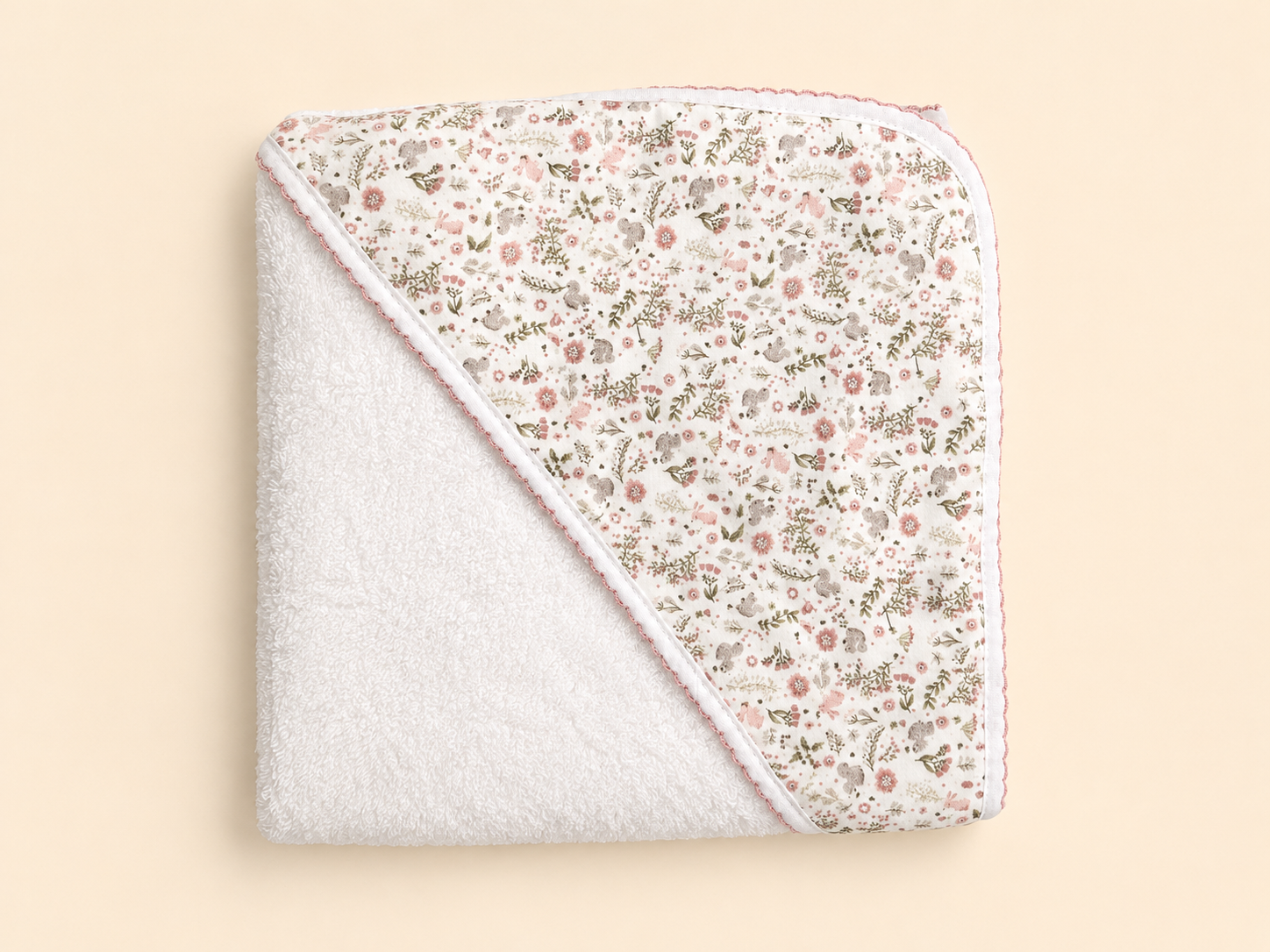 Capa de baño estampado florecitas para bebé 100% algodón