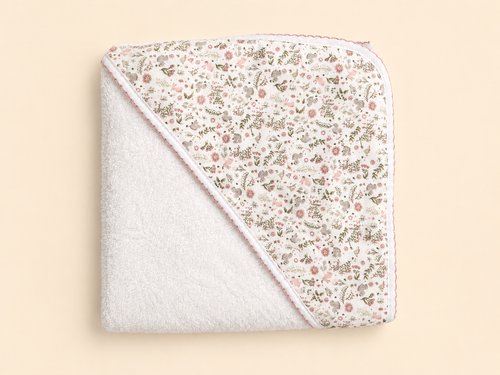 Capa de baño estampado florecitas para bebé 100% algodón