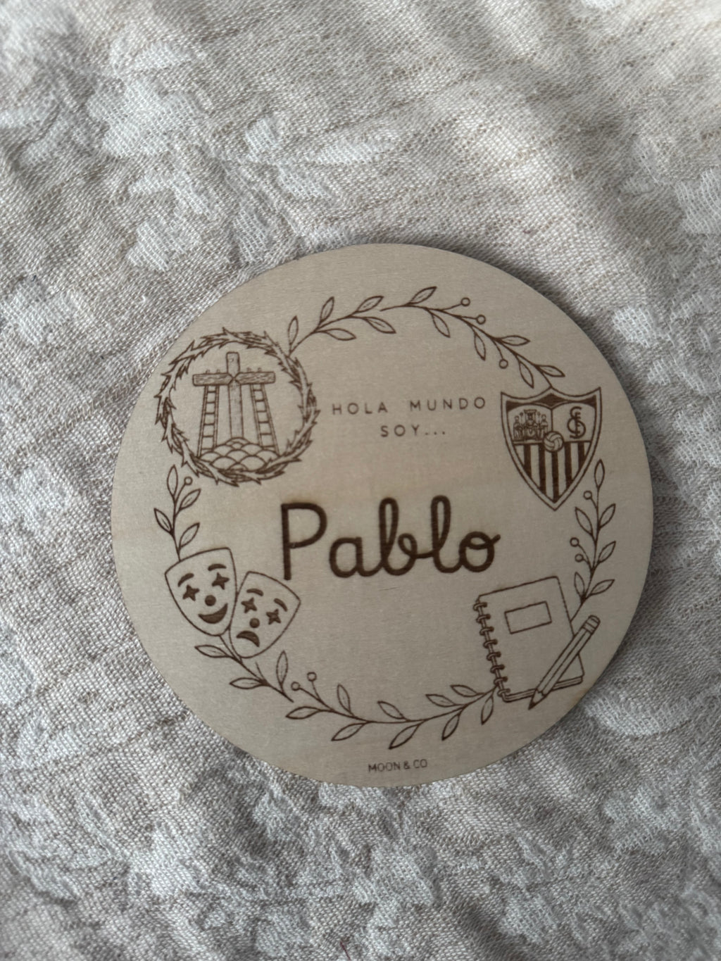 Placa de bienvenida personalizada