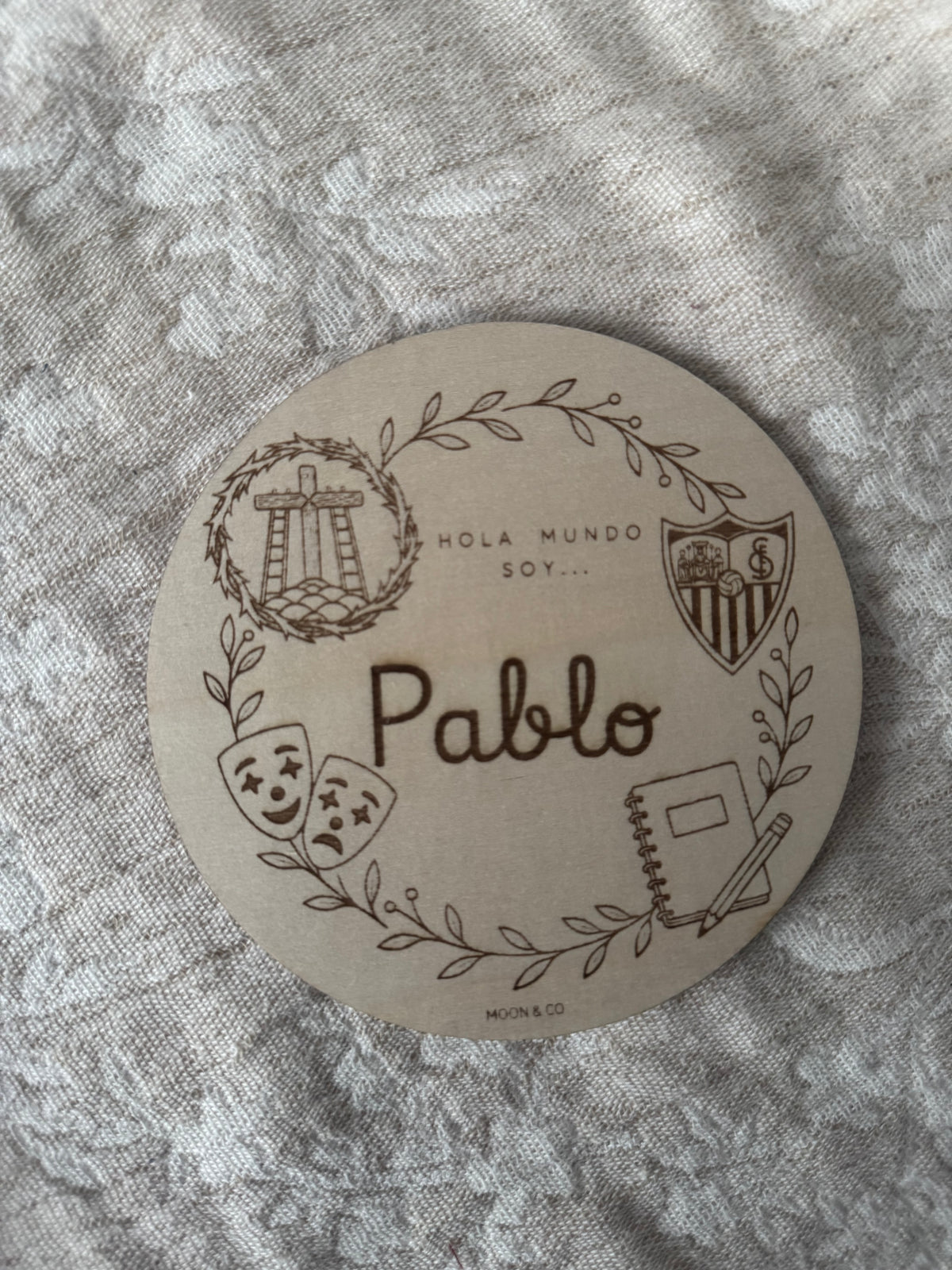 Placa de bienvenida personalizada