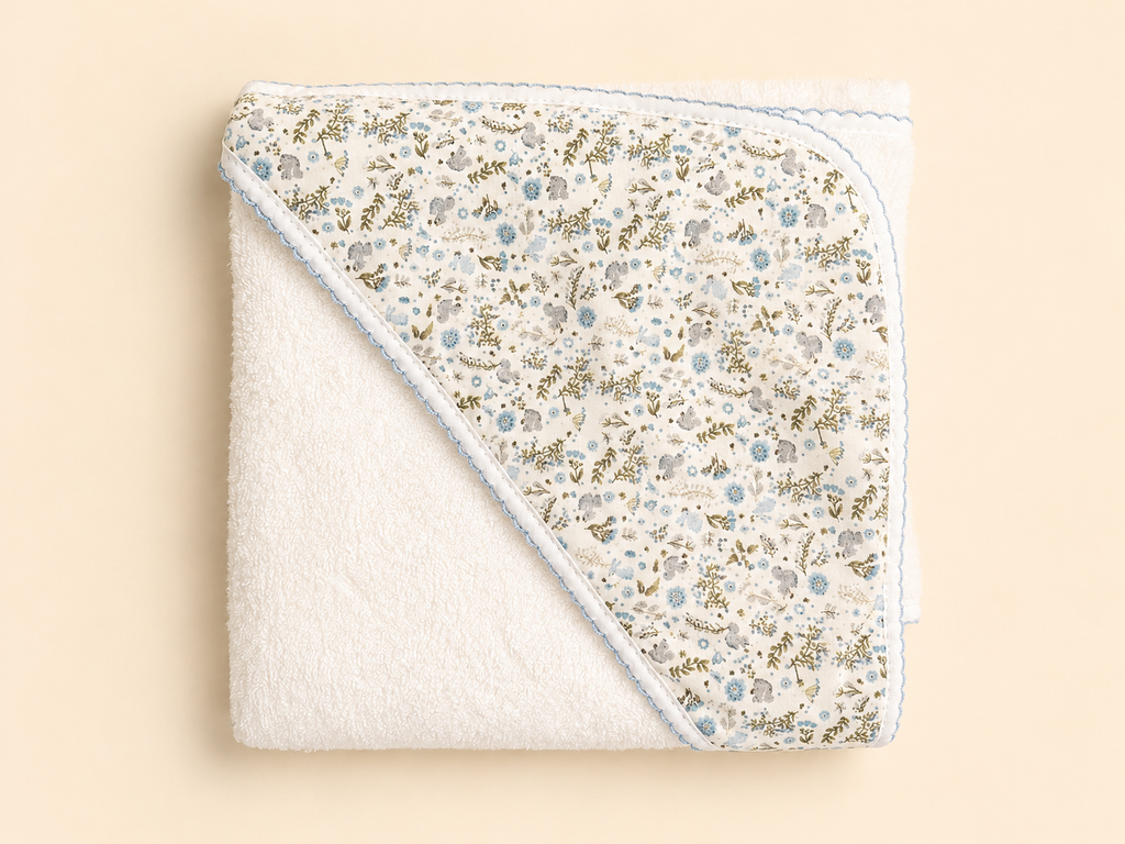 Capa de baño estampado florecitas para bebé 100% algodón