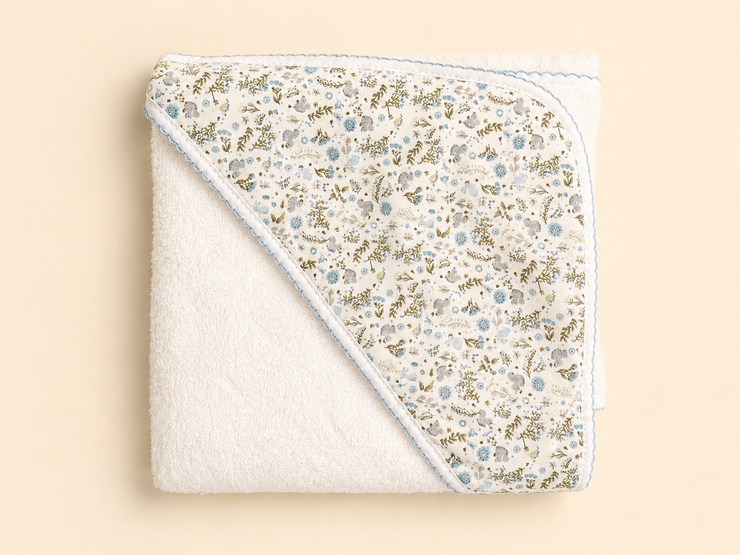 Capa de baño estampado florecitas para bebé 100% algodón