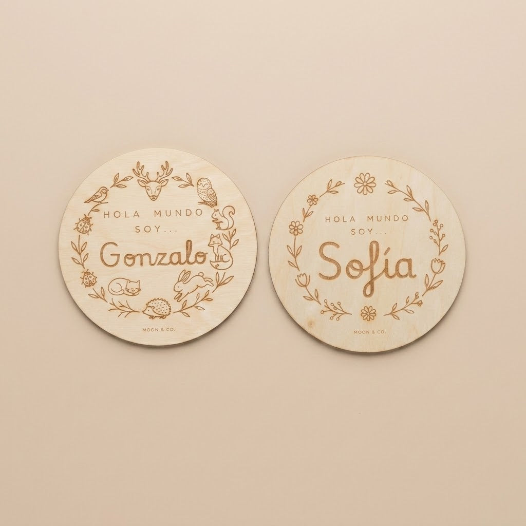 Placa de bienvenida personalizada